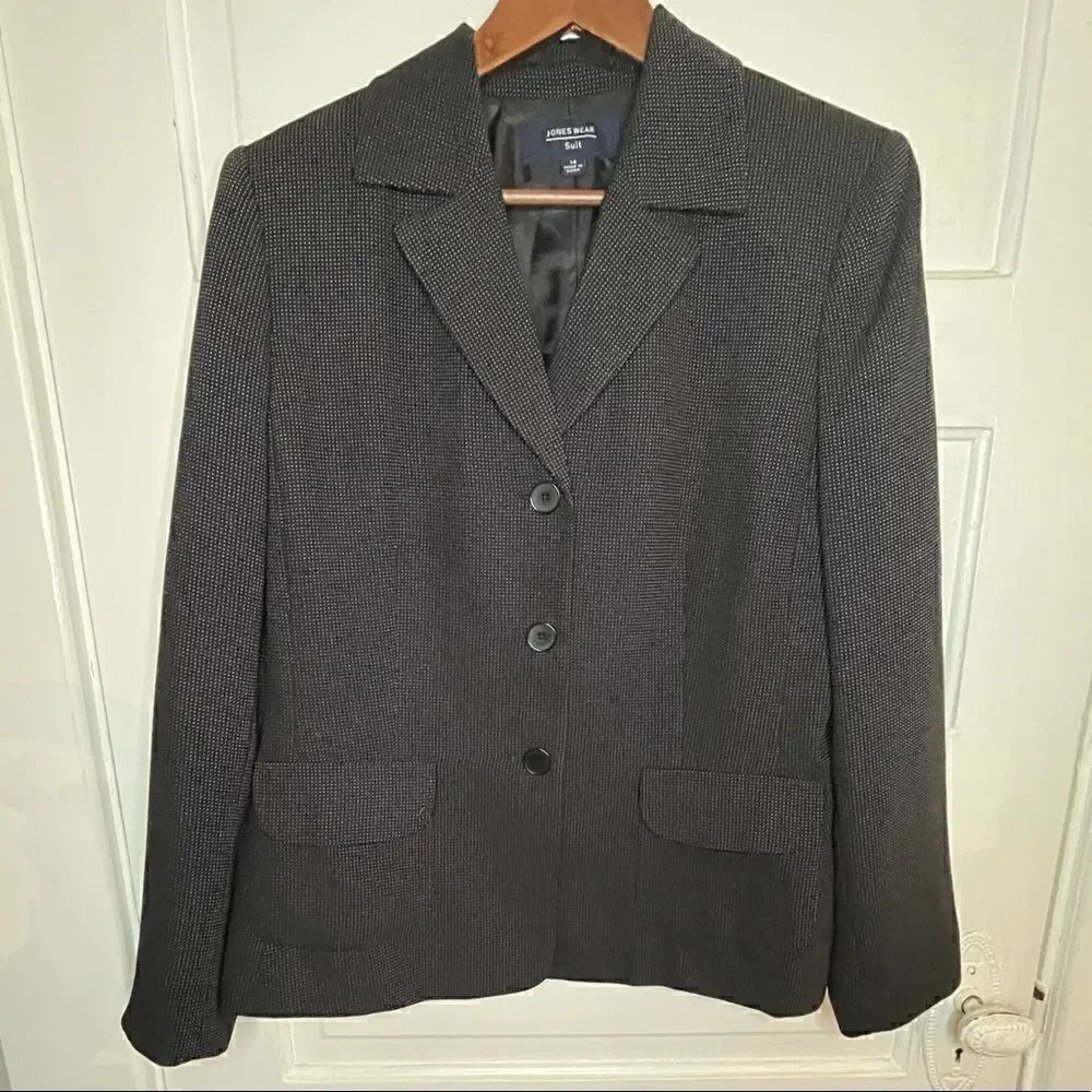 Jones Wear Micro Polka Dot Blazer